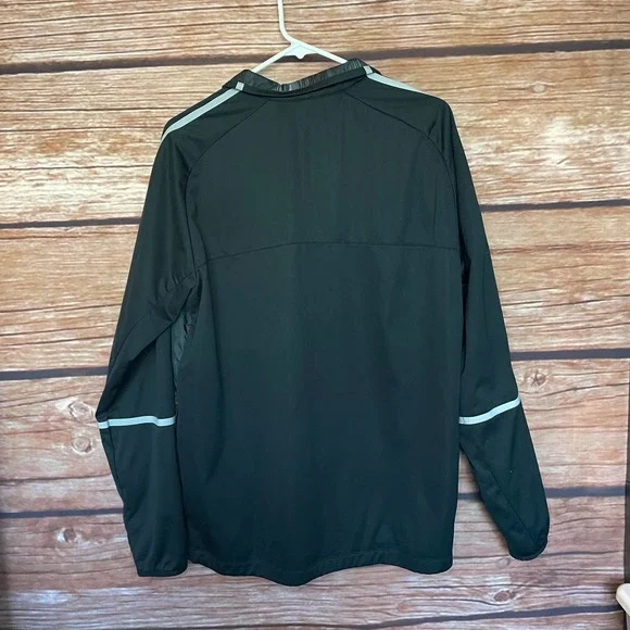 Jacket M Nike Golf Black Side Slip Green Plaid Detail Inside Zip Pockets Coat - Picture 2 of 7